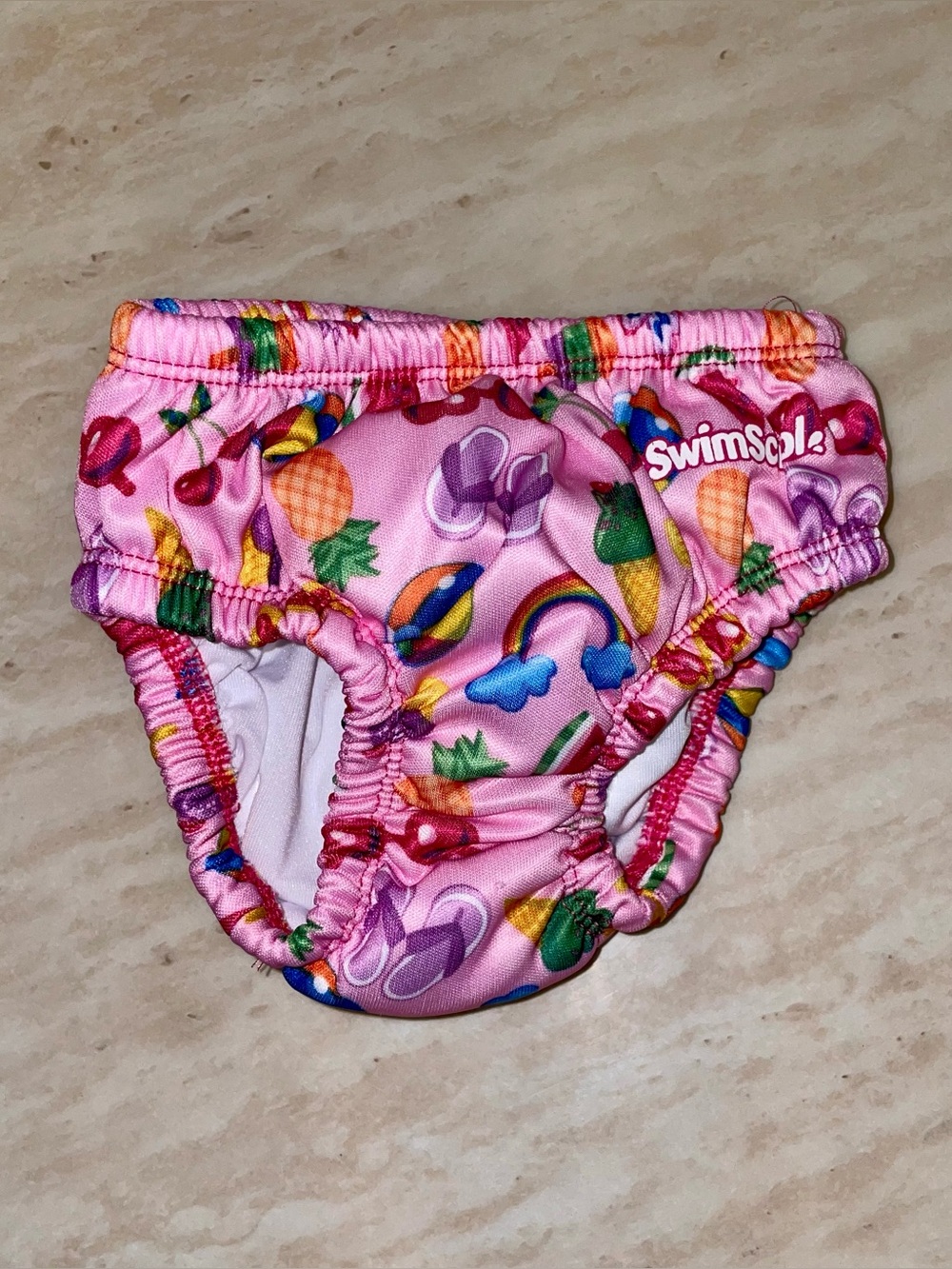 SwimSchool Pink Fruit & Rainbow Swim Diaper